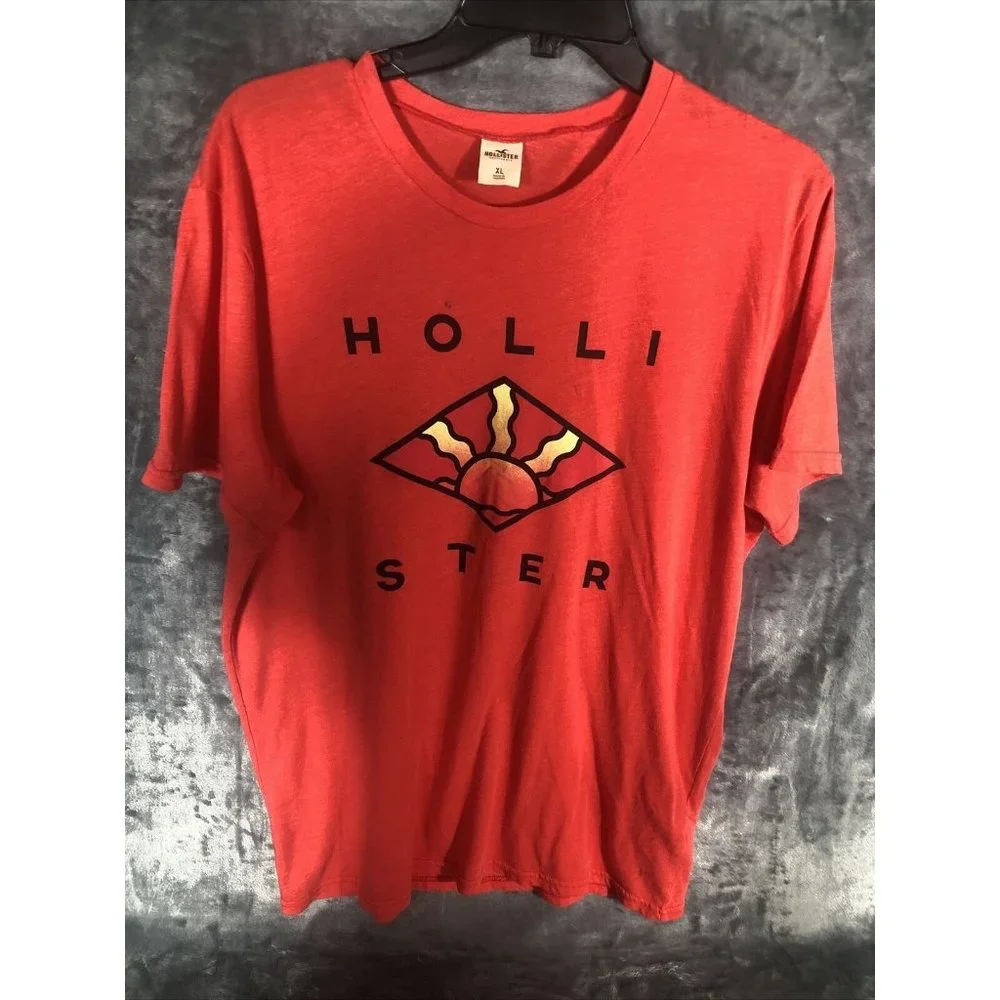 Hollister Men’s T-Shirt Extra Large Orange - Picture 2 of 10